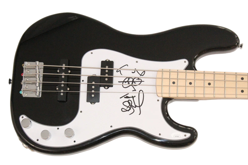 STEFAN LESSARD SIGNED AUTOGRAPH FENDER BASS GUITAR W/ ORIGINAL ART SKETCH JSA COLLECTIBLE MEMORABILIA