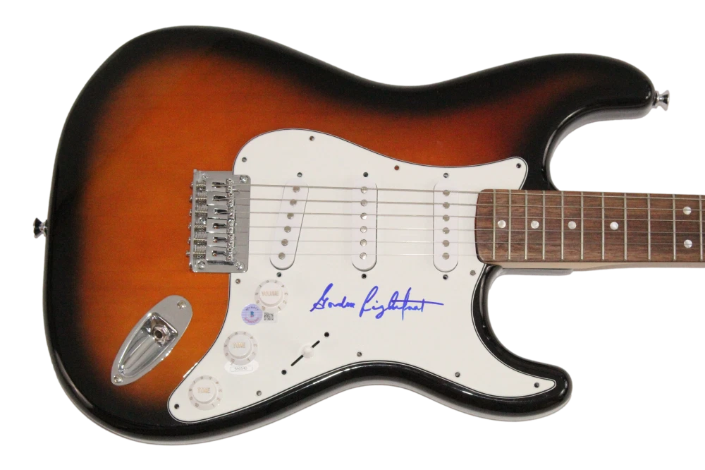 Gordon Lightfoot Signed Autograph Fender Electric Guitar Sundown w/ Beckett JSA