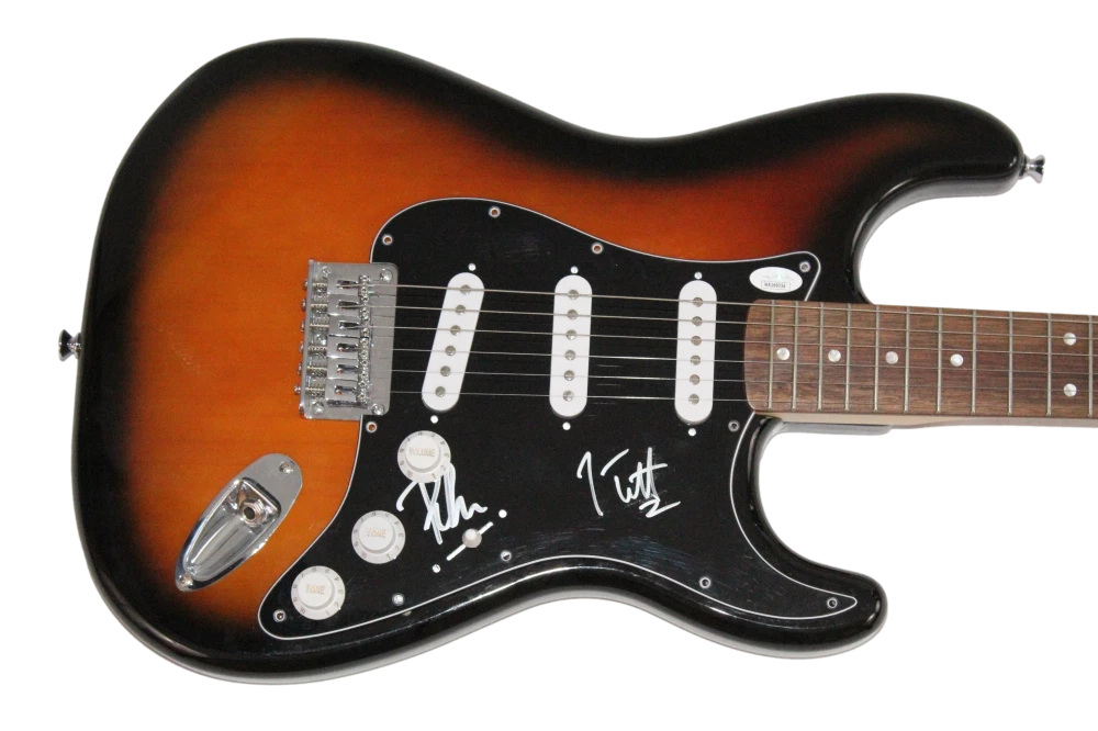 Phil Collen Joe Elliott Signed Autograph Fender Guitar - Def Leppard JSA WIT COA