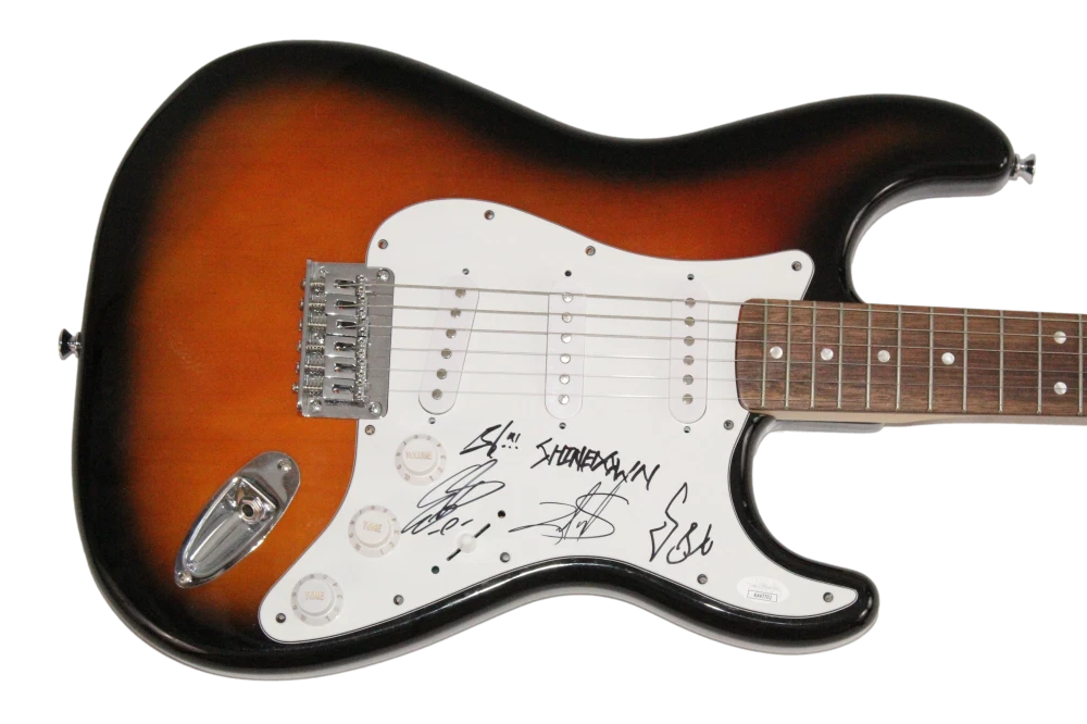 Shinedown Full Band Complete x4 Signed Autograph Fender Electric Guitar JSA COA
