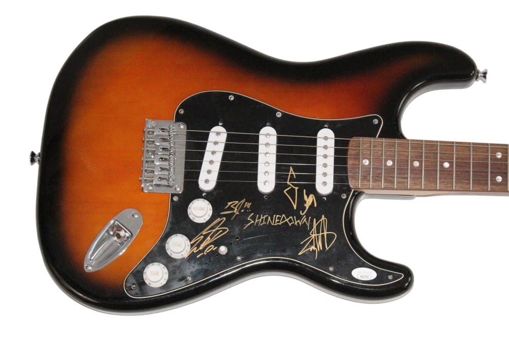 Shinedown Full Band x4 Signed Autograph Fender Guitar - Brent Zach +2 w/ JSA COA