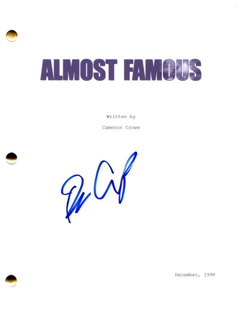 Billy Crudup Signed Autograph Almost Famous Full Movie Script Screenplay Russell