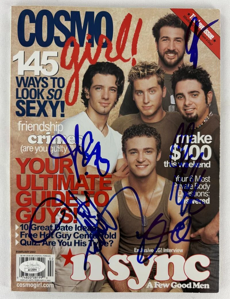 NSYNC Full Band x5 Signed Autograph Magazine - Justin Timberlake w/ JSA COA