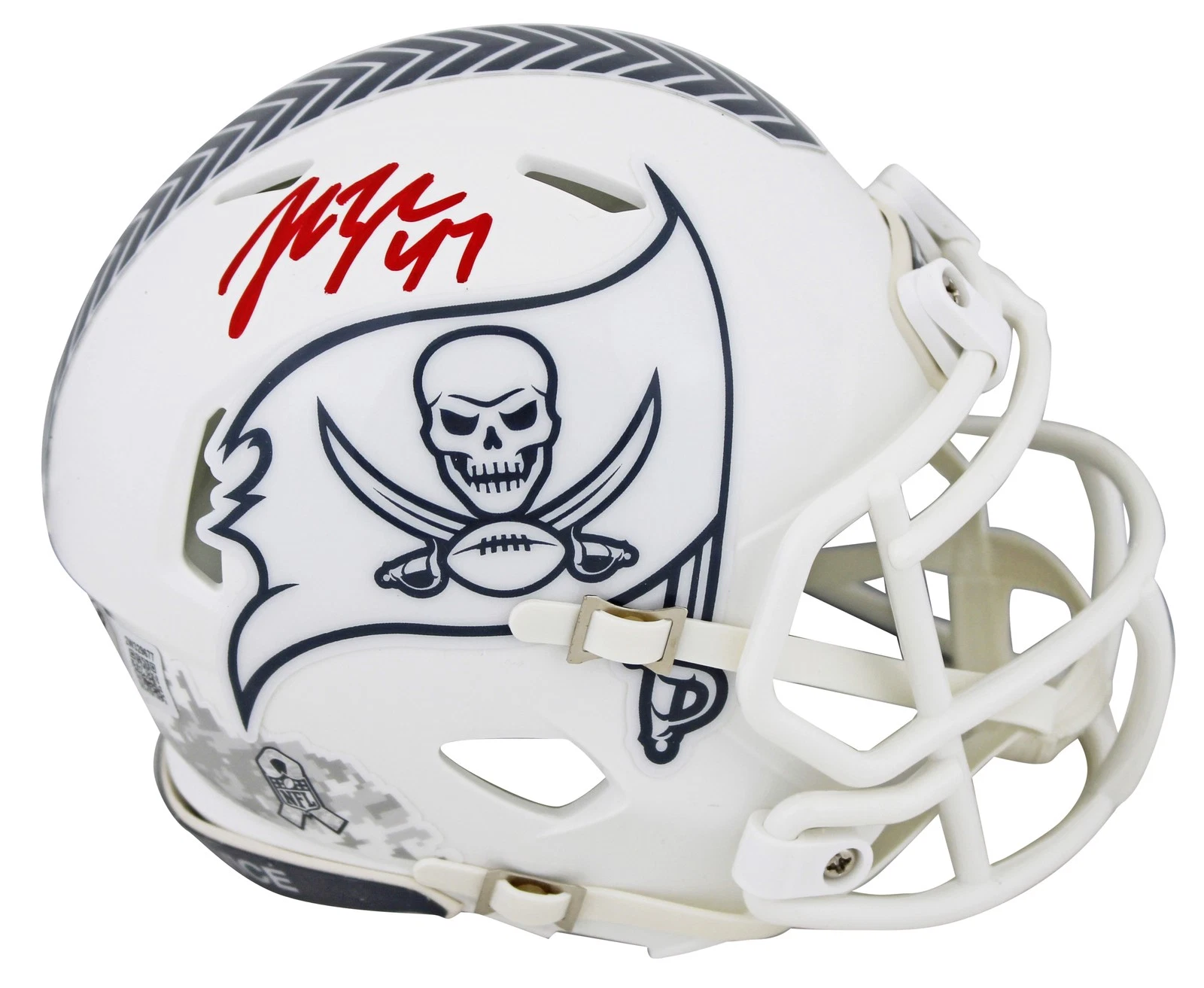 Buccaneers John Lynch Signed Salute To Service III Speed Mini Helmet BAS Wit