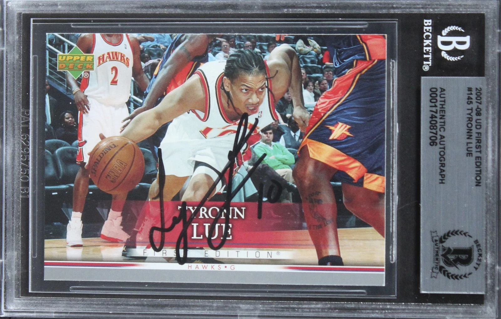 Hawks Tyronn Lue Authentic Signed 2007 UD First Edition #145 Card BAS Slabbed