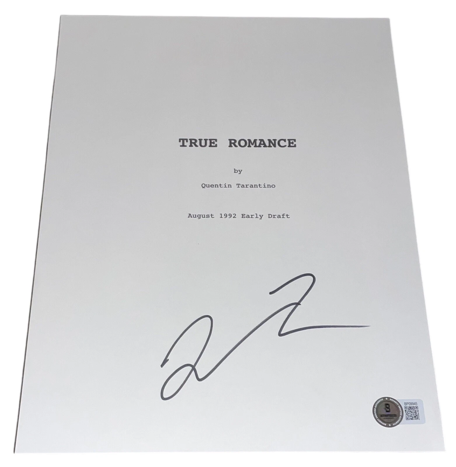 Quentin Tarantino Signed Autograph True Romance Script Screenplay Beckett BAS QT