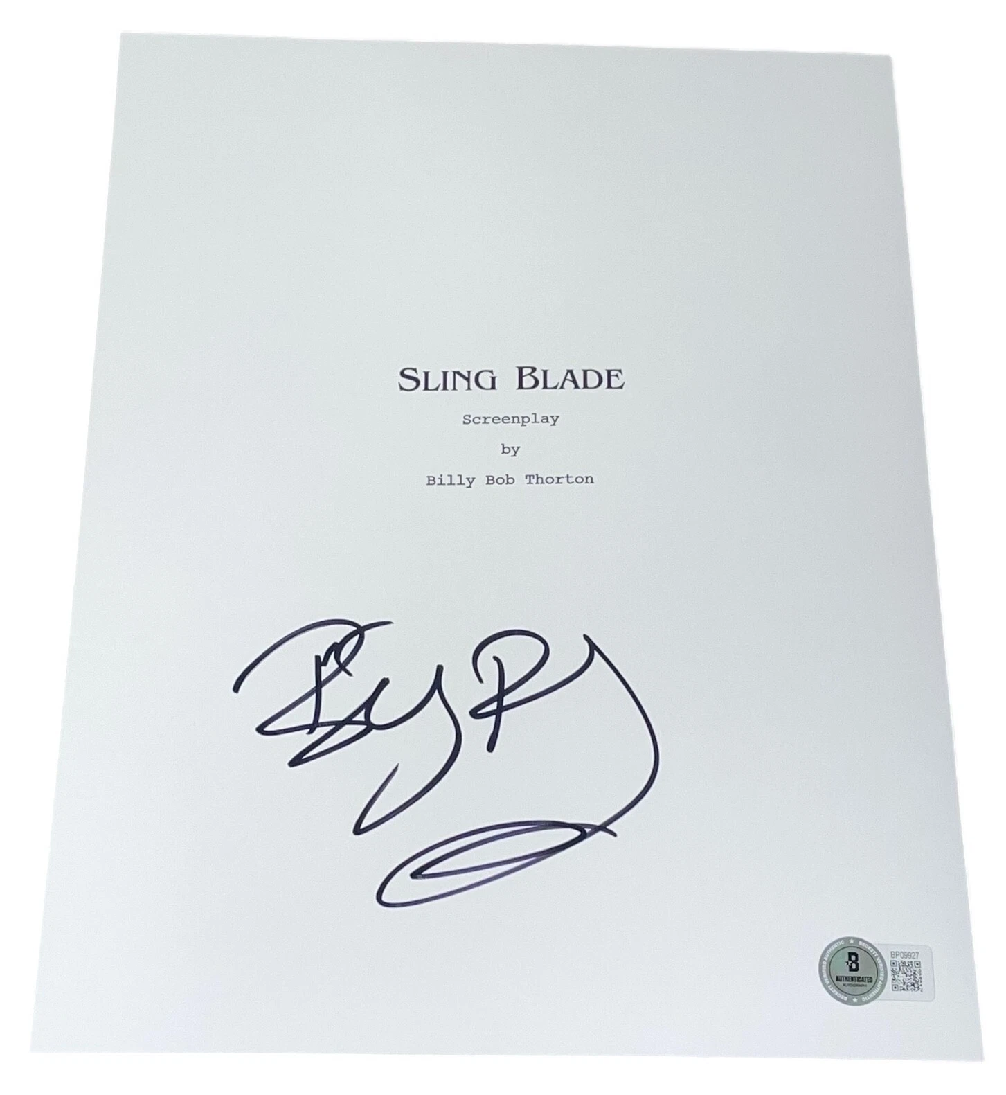 Billy Bob Thornton Signed Autograph Sling Blade Movie Script Screenplay Beckett