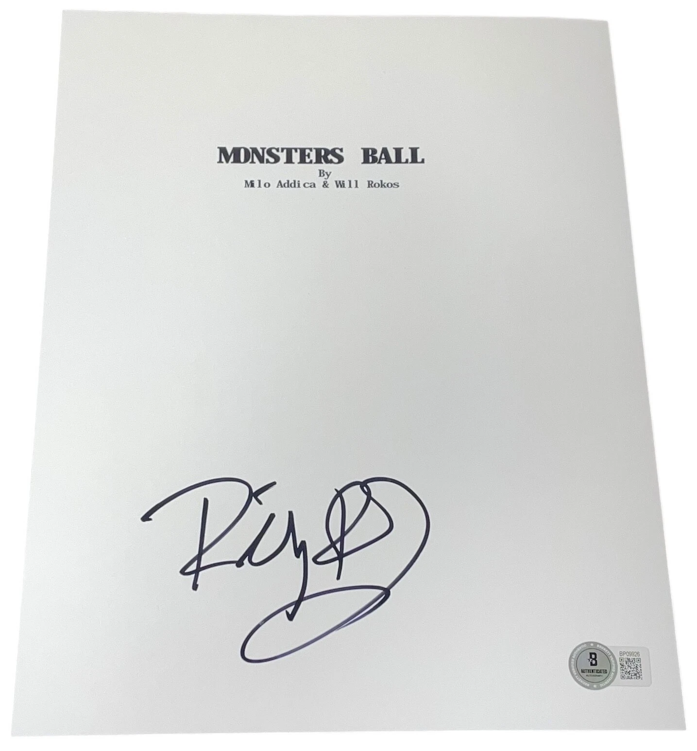 Billy Bob Thornton Signed Autograph Monsters Ball Full Script Screenplay Beckett