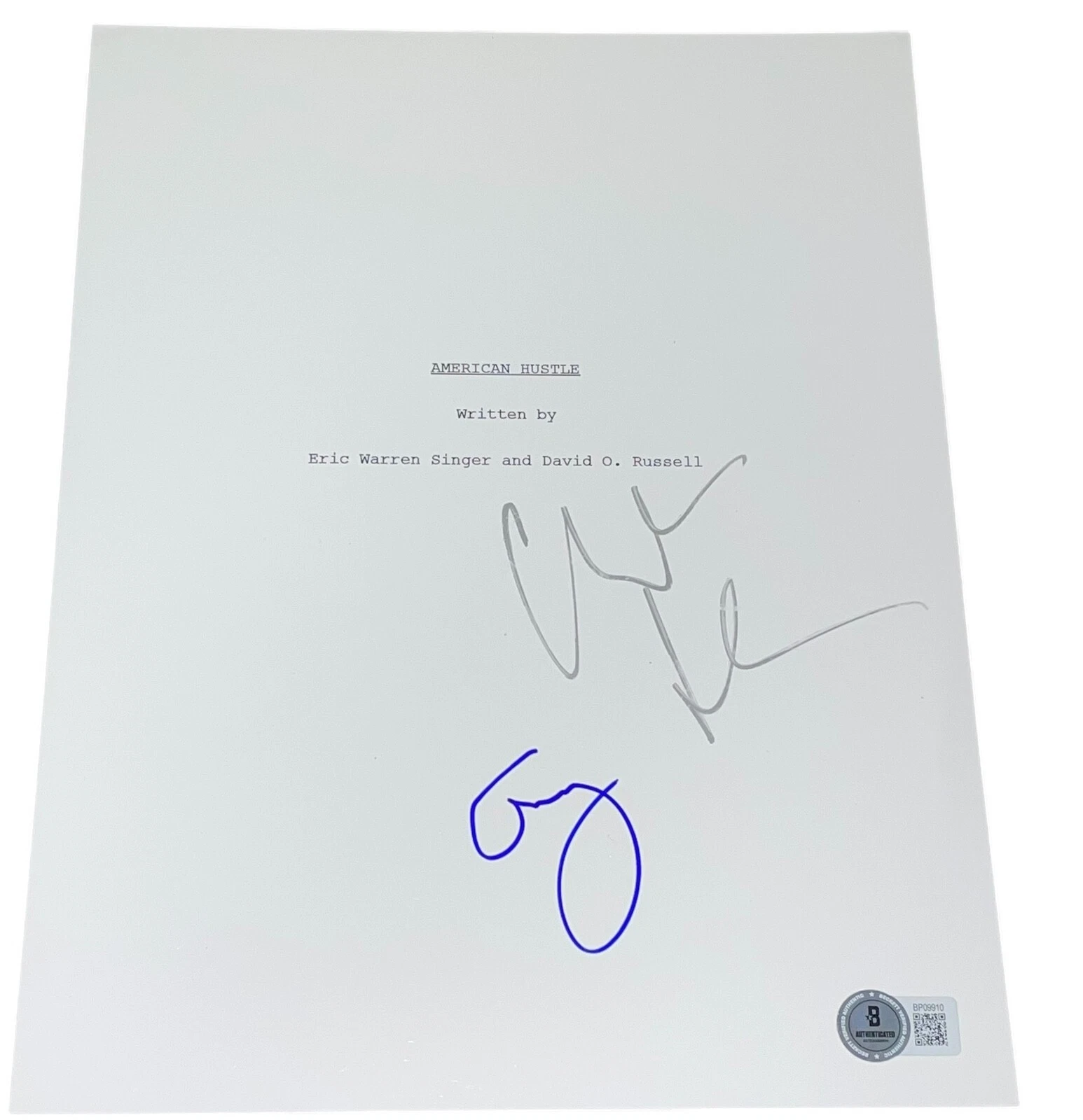 Christian Bale Amy Adams Signed Autograph American Hustle Script Screenplay BAS