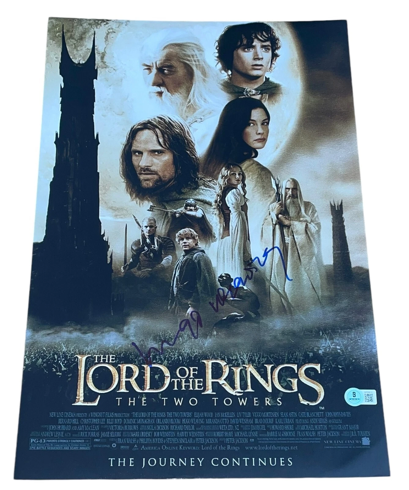 Hugo Weaving Signed Auto 12x18 Photo The Lord of the Rings The Two Towers BAS NY