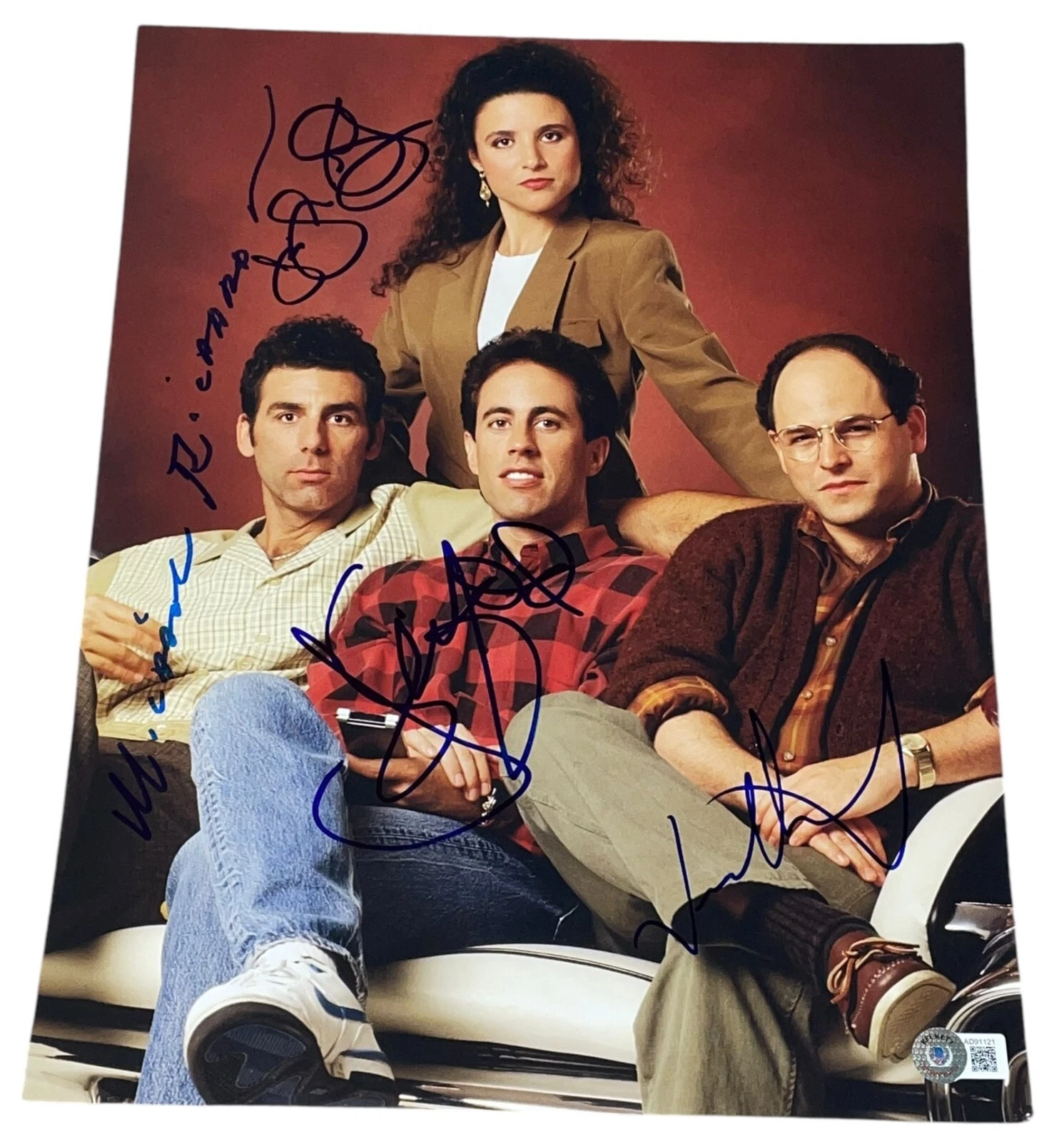 Seinfeld Cast 4+ Signed Auto 11x14 Photo Jerry Seinfeld Michael Richards Beckett