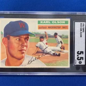 1956 TOPPS KARL OLSON WASHINGTON NATIONALS #322 SGC 5.5 EX+ VINTAGE