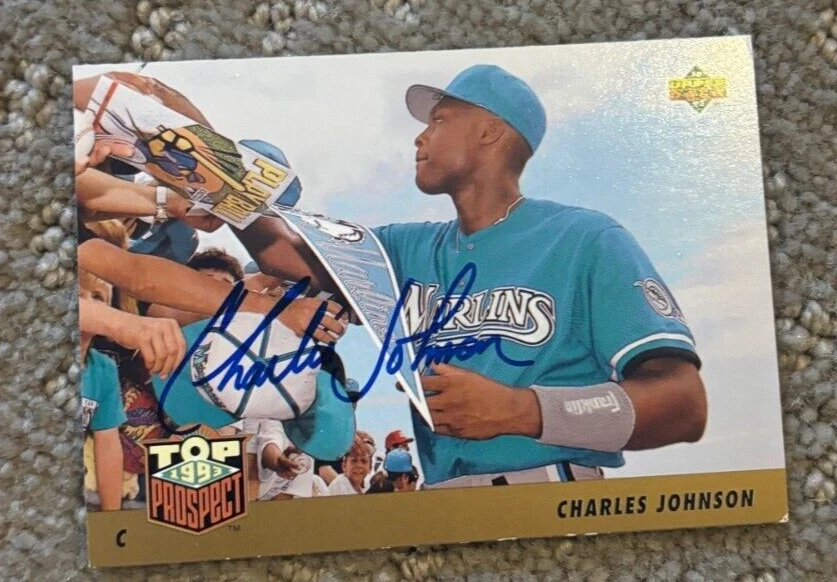 1993 Upper Deck # 435 Charles Johnson Autographed Signed Auto Card (M2) Marlins