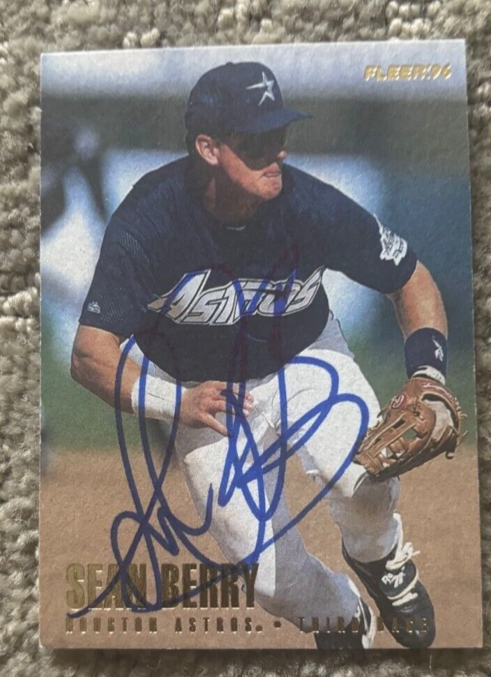 1996 Fleer Update #U137 Sean Berry signed autographed card Houston Astros