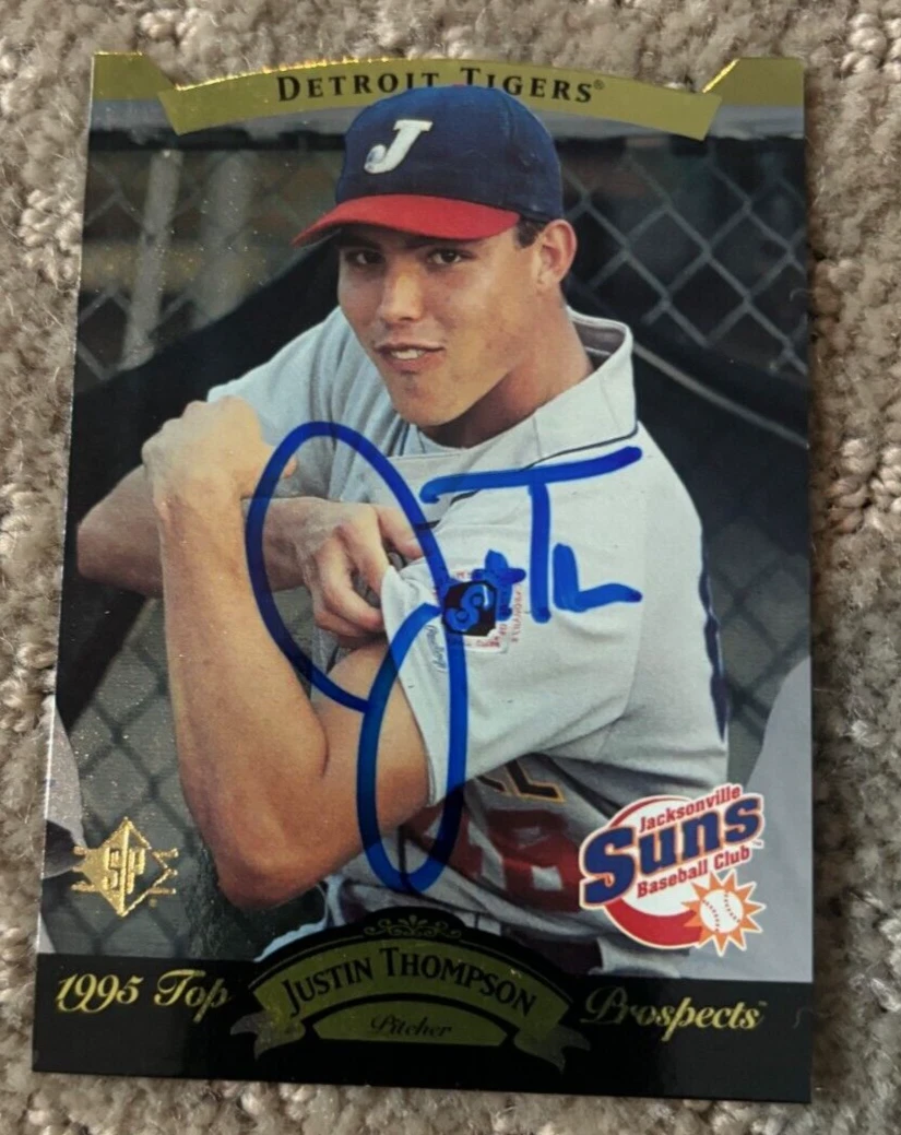 1995 SP Top Prospects #55 Justin Thompson signed autographed card Detroit Tigers