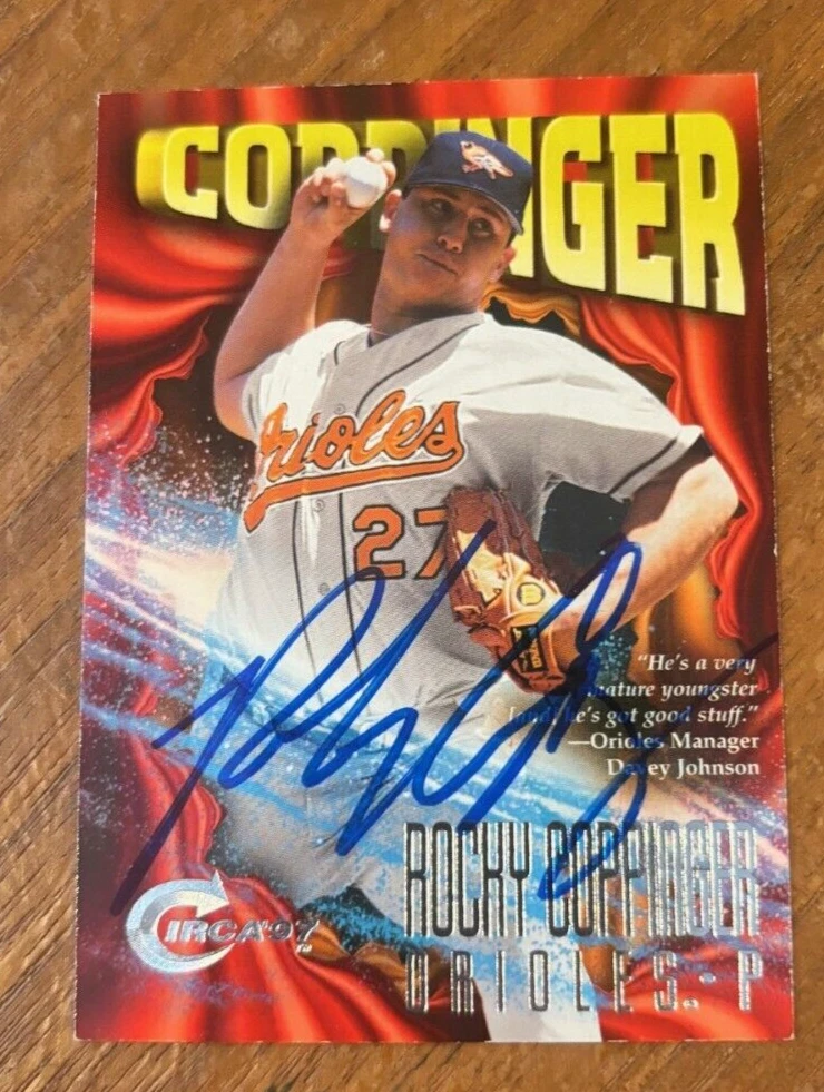 1997 Circa Baltimore Orioles Card #291 Rocky Coppinger signed autographed card