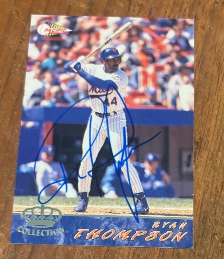 1994 Pacific New York Mets Baseball Card #418 Ryan Thompson signed autographed