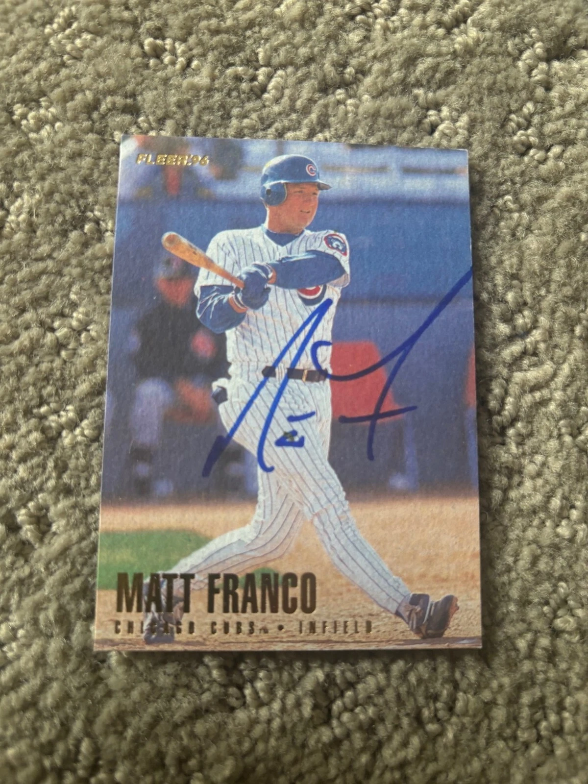 1996 Fleer #317 Matt Franco Chicago Cubs Signed Autographed Card