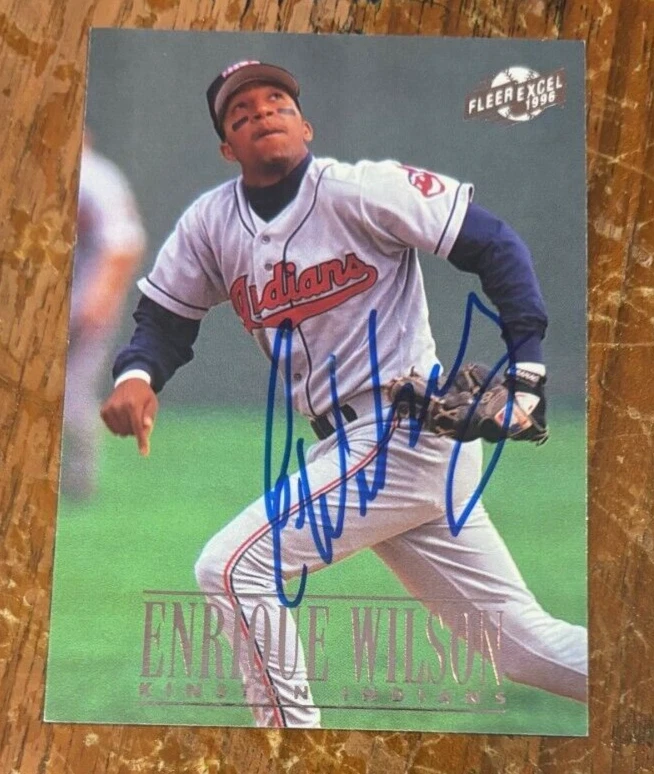 1996 Excel #47 Enrique Wilson signed autographed card Cleveland Indians
