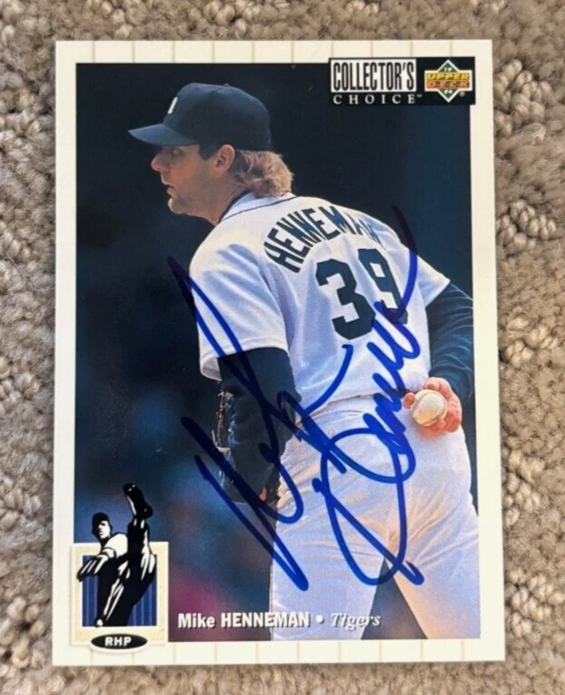 Mike Henneman 1994 Collector's Choice 132 Detroit Tigers signed autographed card