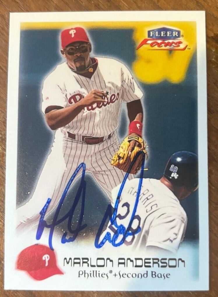 Marlon Anderson Autographed Signed 2000 Fleer Focus Philadelphia Phillies Card