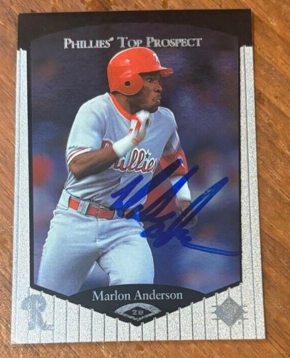 Marlon Anderson Philadelphia Phillies 1998 Upper Deck SP Signed Card Autographed