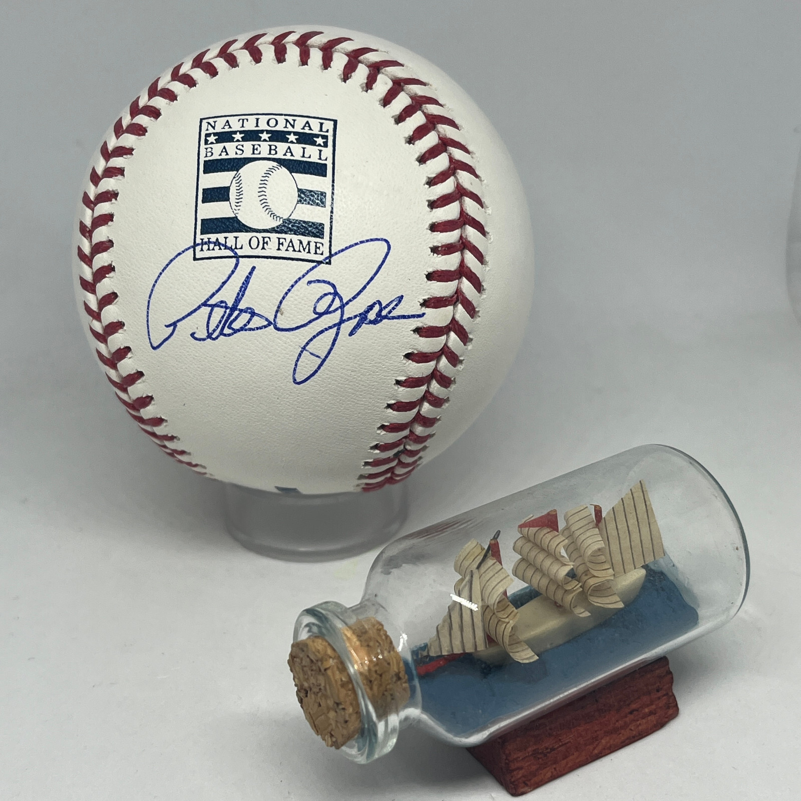 Pete Rose signed Rawlings Hall of Fame Logo Baseball JSA COA HOF Auto Reds A3480