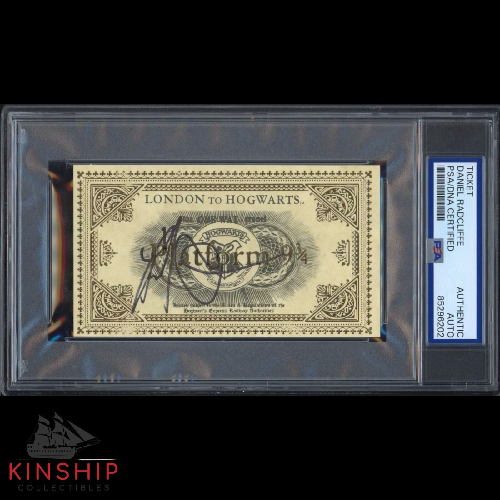 Daniel Radcliffe signed Platform 9 3/4 Ticket PSA DNA Slabbed Harry Potter C3452