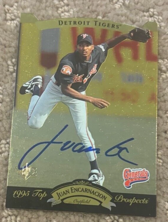 1995 SP Top Prospects - #53 Juan Encarnacion signed autographed Card Tigers