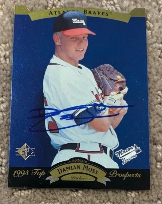 1995 SP Top Prospects #14 Damian Moss signed autographed card Atlanta Braves