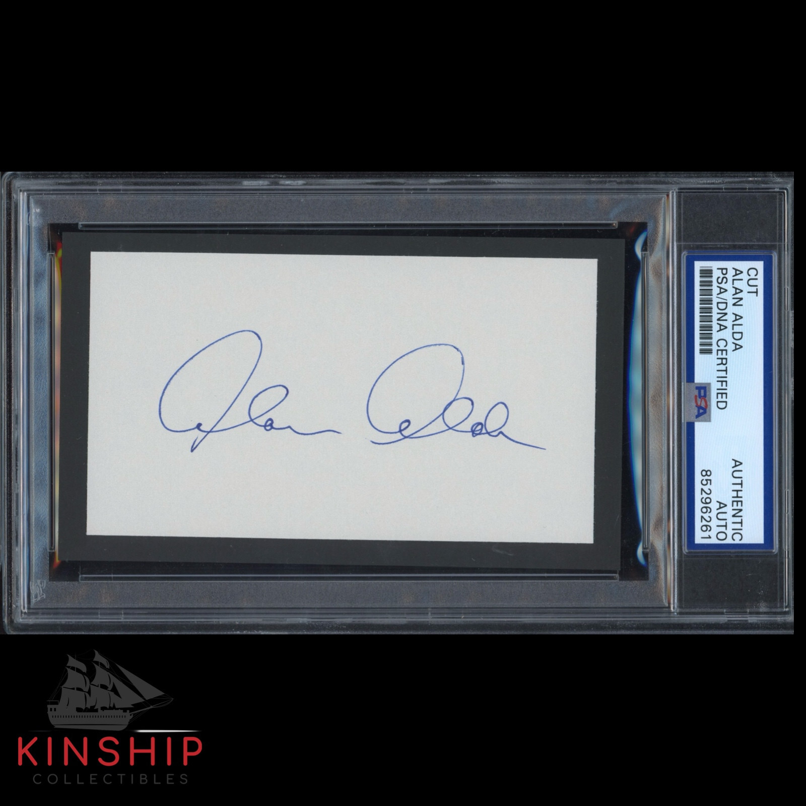 Alan Alda signed Cut PSA DNA Slabbed Rare MASH Actor Auto C3483