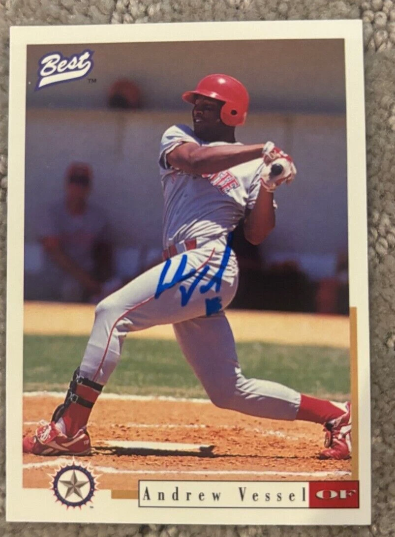 1996 Best #92 Andrew Vessel signed autographed card Texas Rangers