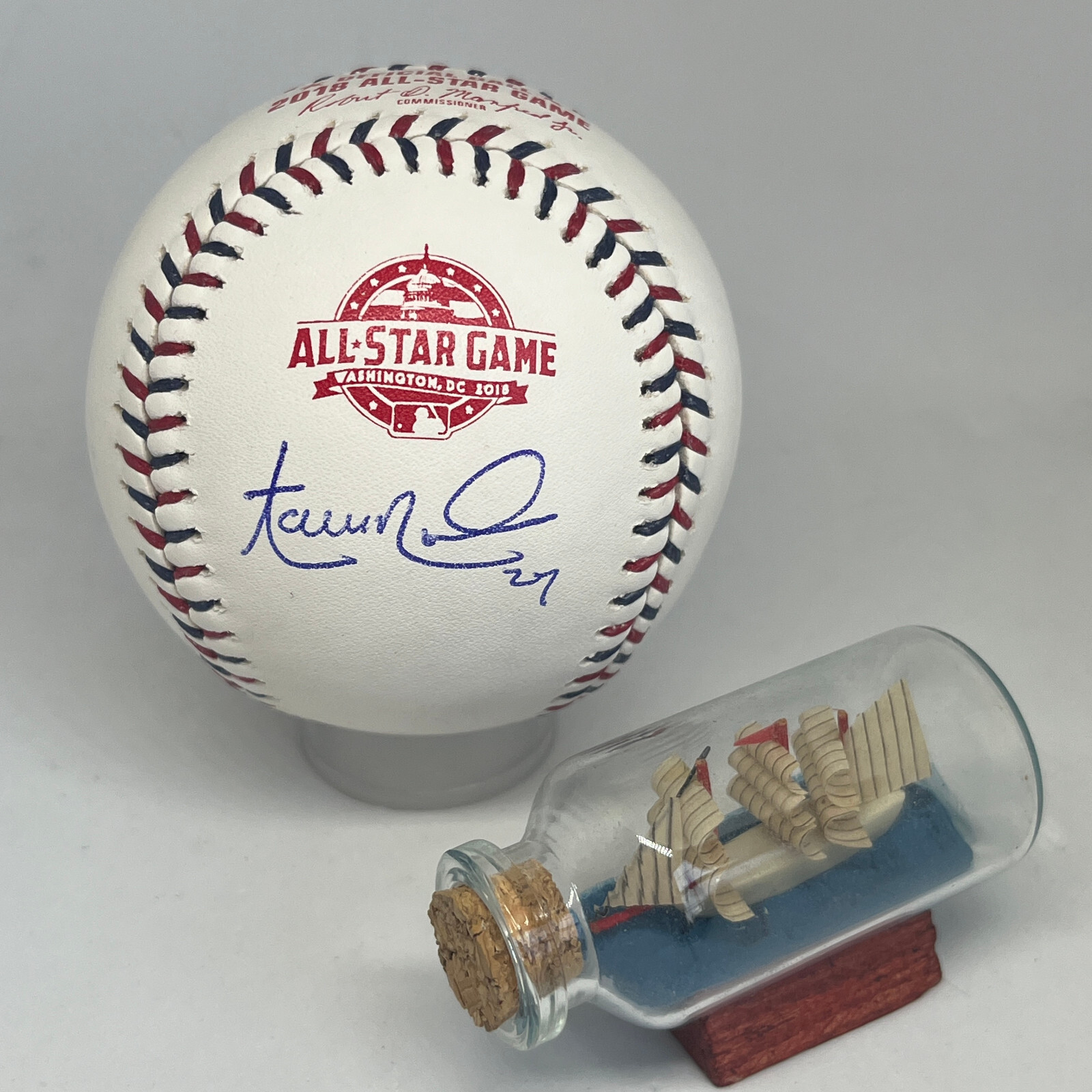 Aaron Nola signed Rawlings 2018 All Star Logo Baseball JSA COA Phillies A3530