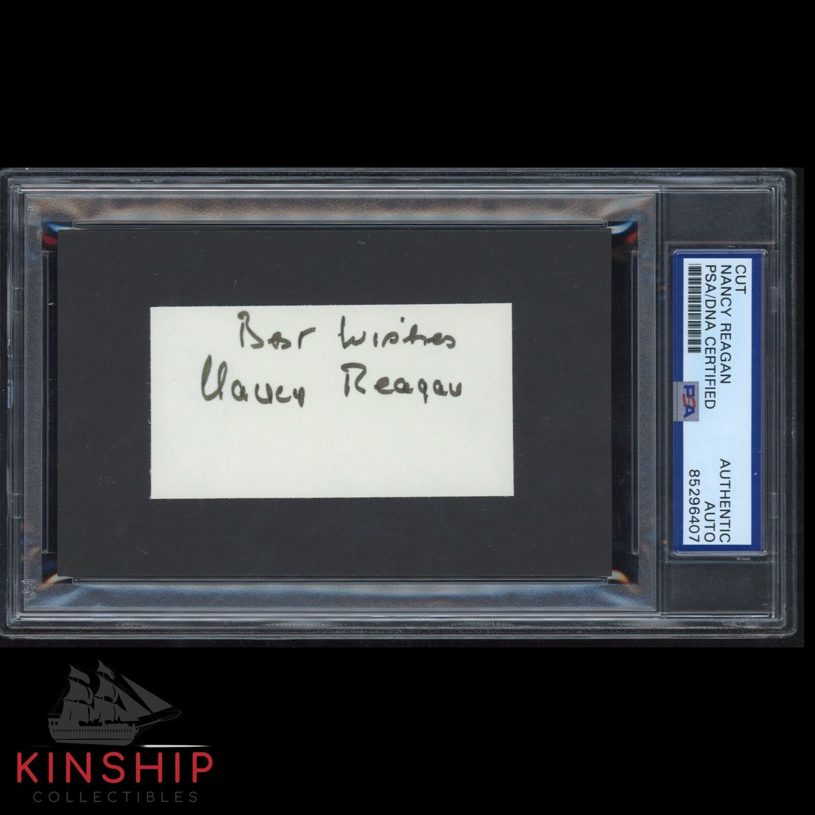 Nancy Reagan signed cut PSA DNA Slabbed Inscribed Auto President Wife C3509