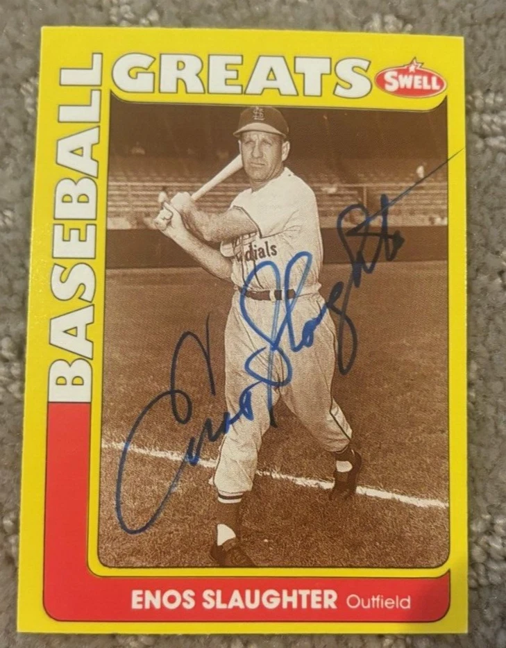 1991 Swell signed autographed Card #84-Enos Slaughter-St. Louis Cardinals