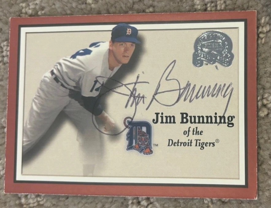 Jim Bunning signed autographed 2001 Fleer Greats Of The Game Card Detroit Tigers
