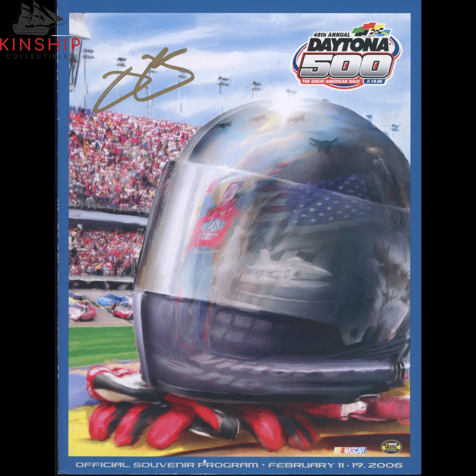 Jimmie Johnson signed 2006 Daytona 500 Program JSA COA Rare NASCAR Auto E258