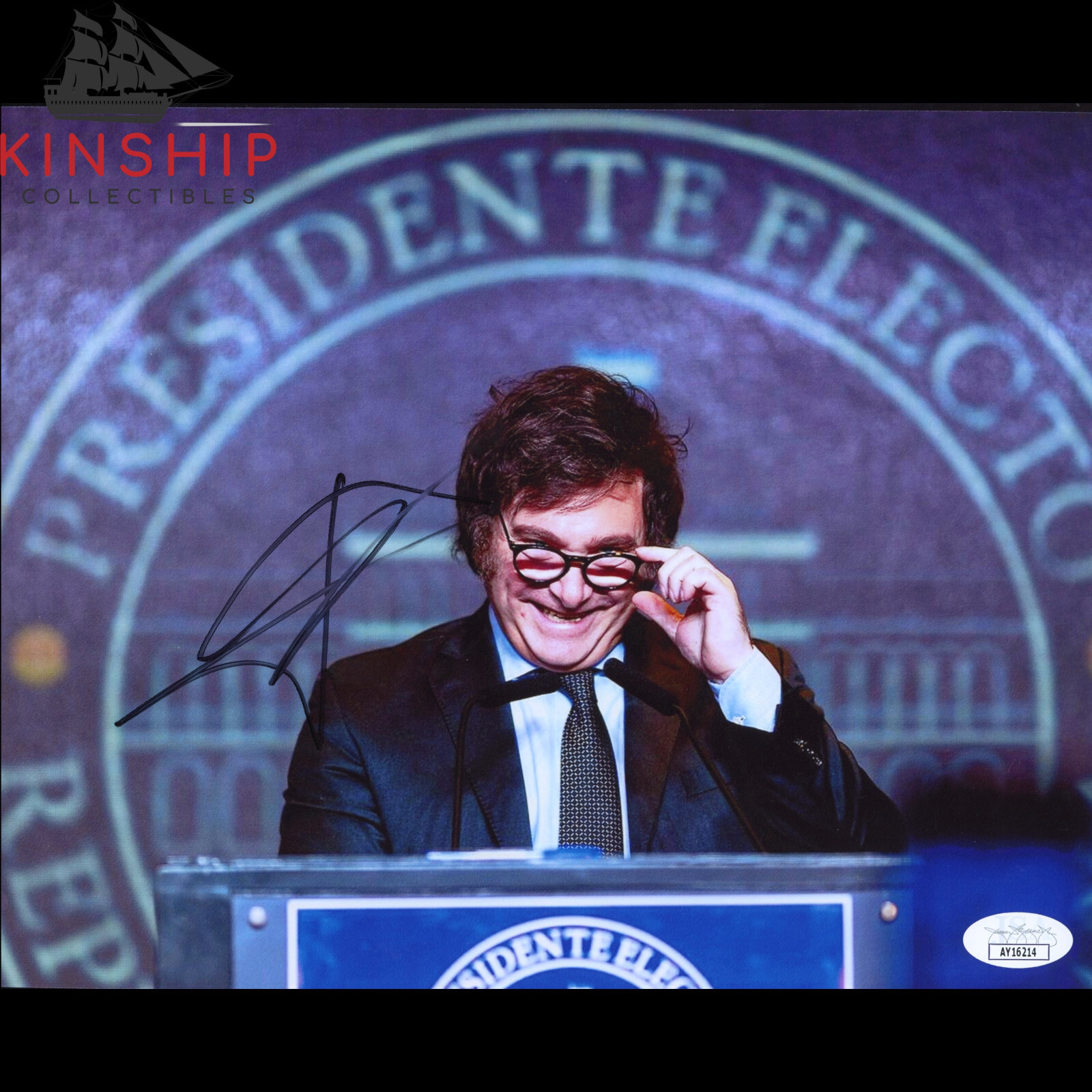 Javier Milei signed 8x10 Photo JSA COA President of Argentina Rare Auto B1663