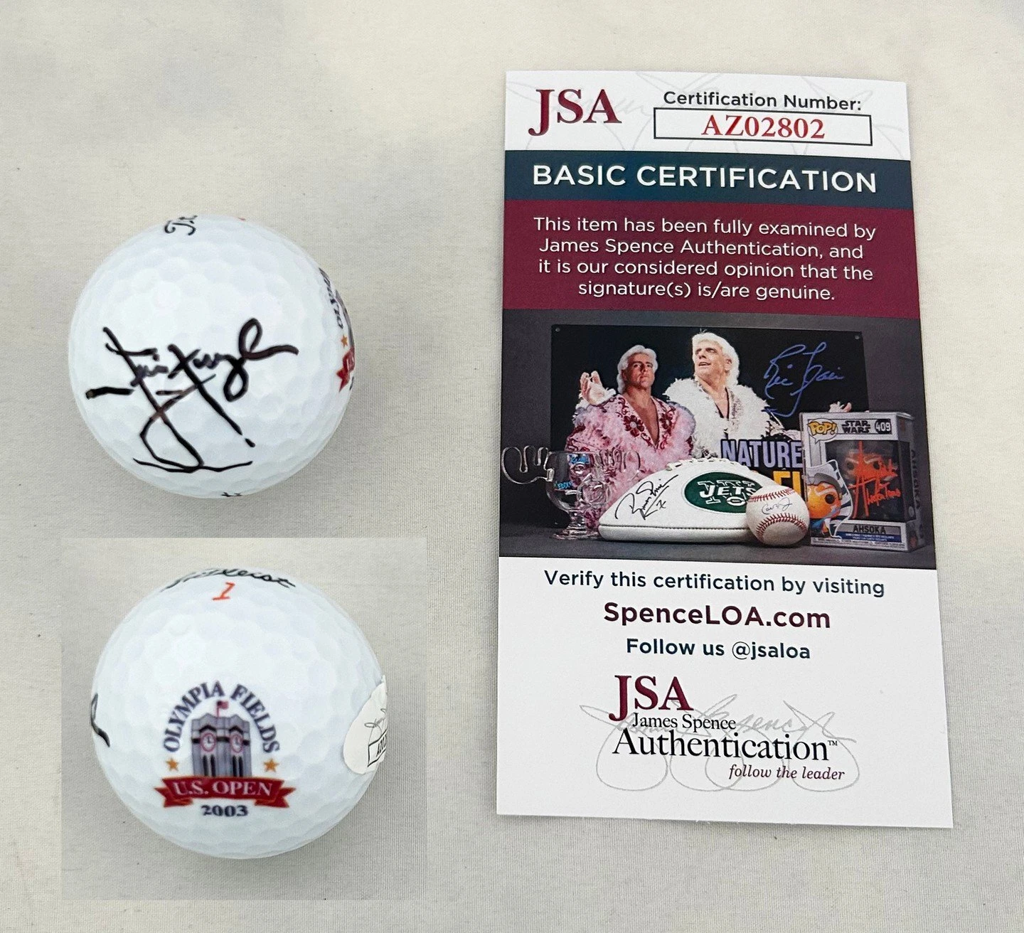 Jim Furyk Signed Golf Ball 2003 US Open JSA 1 COA
