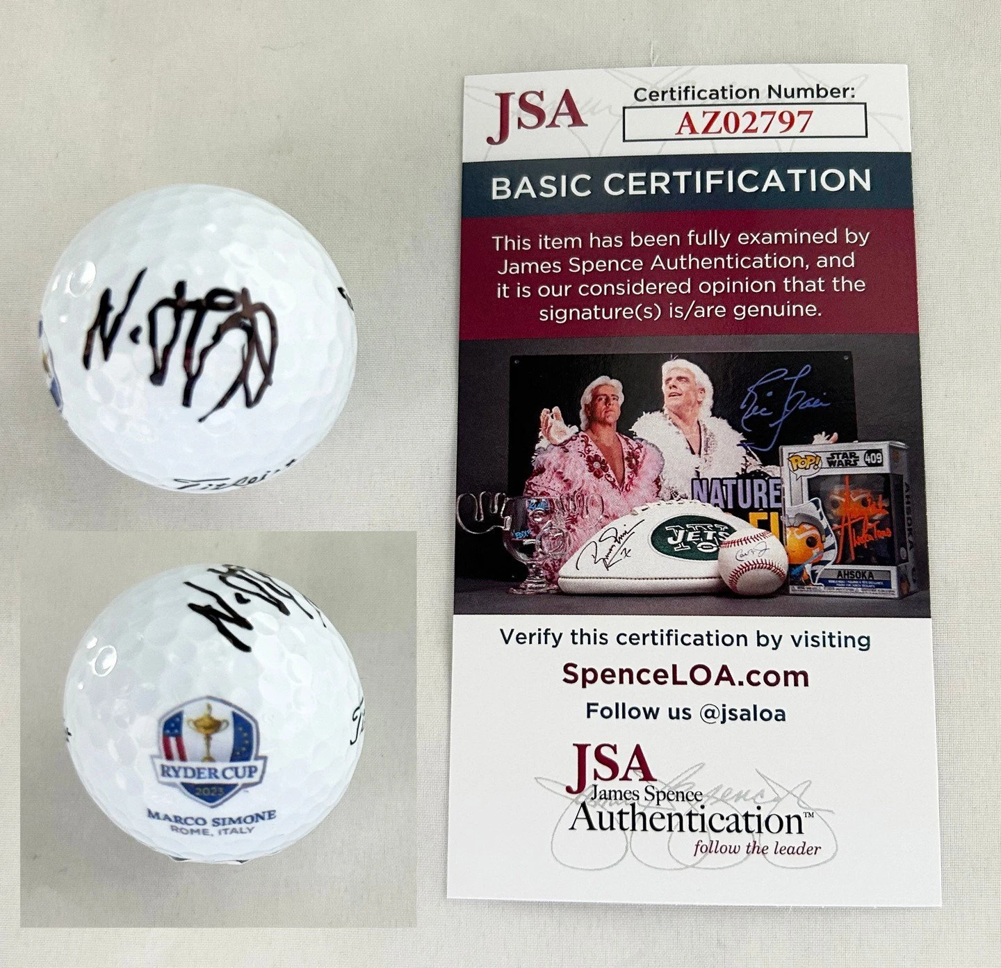 Nicolai Hojgaard Signed Golf Ball 2023 Ryder Cup JSA 2 COA