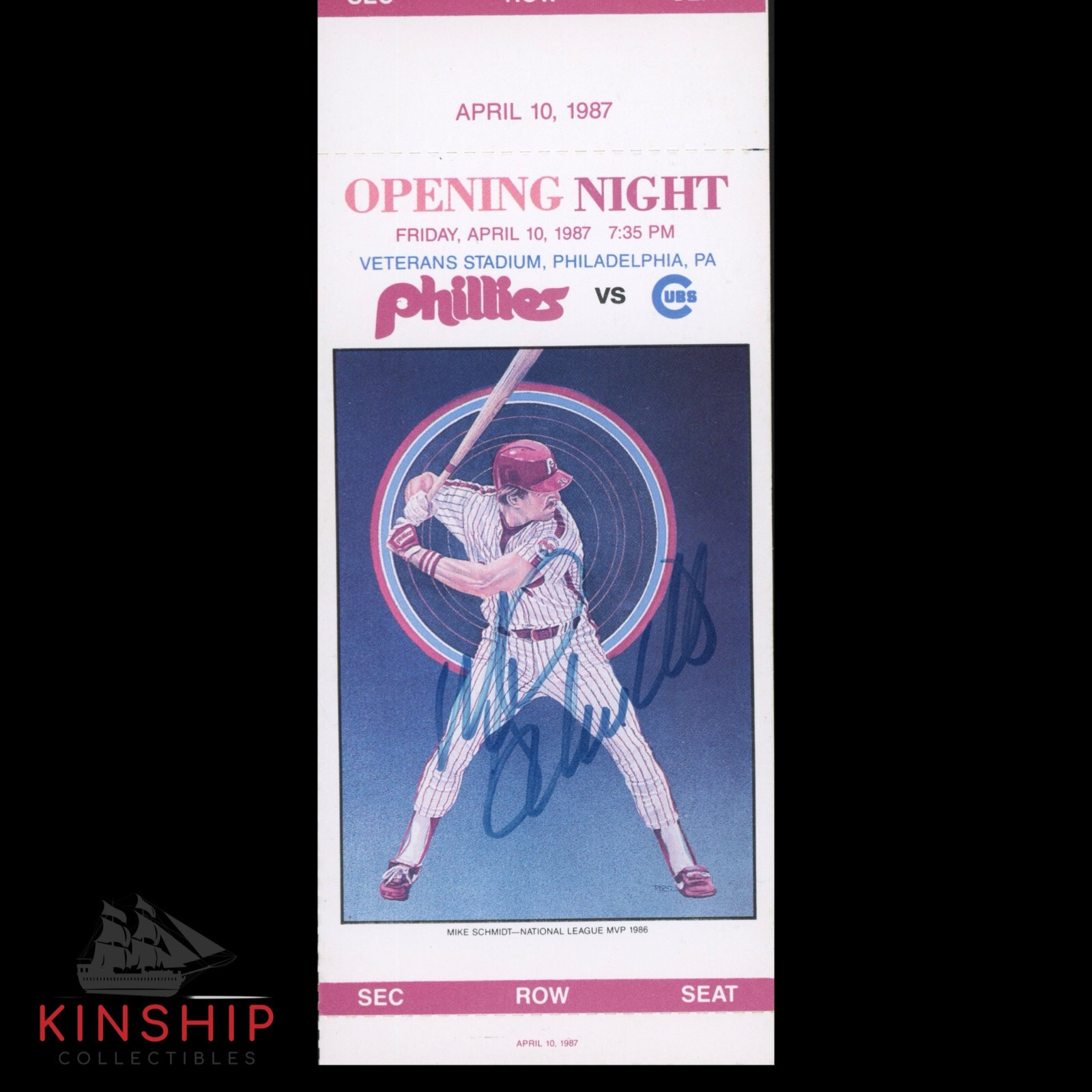 Mike Schmidt signed Ticket JSA COA Phillies HOF Baseball Auto Z1939