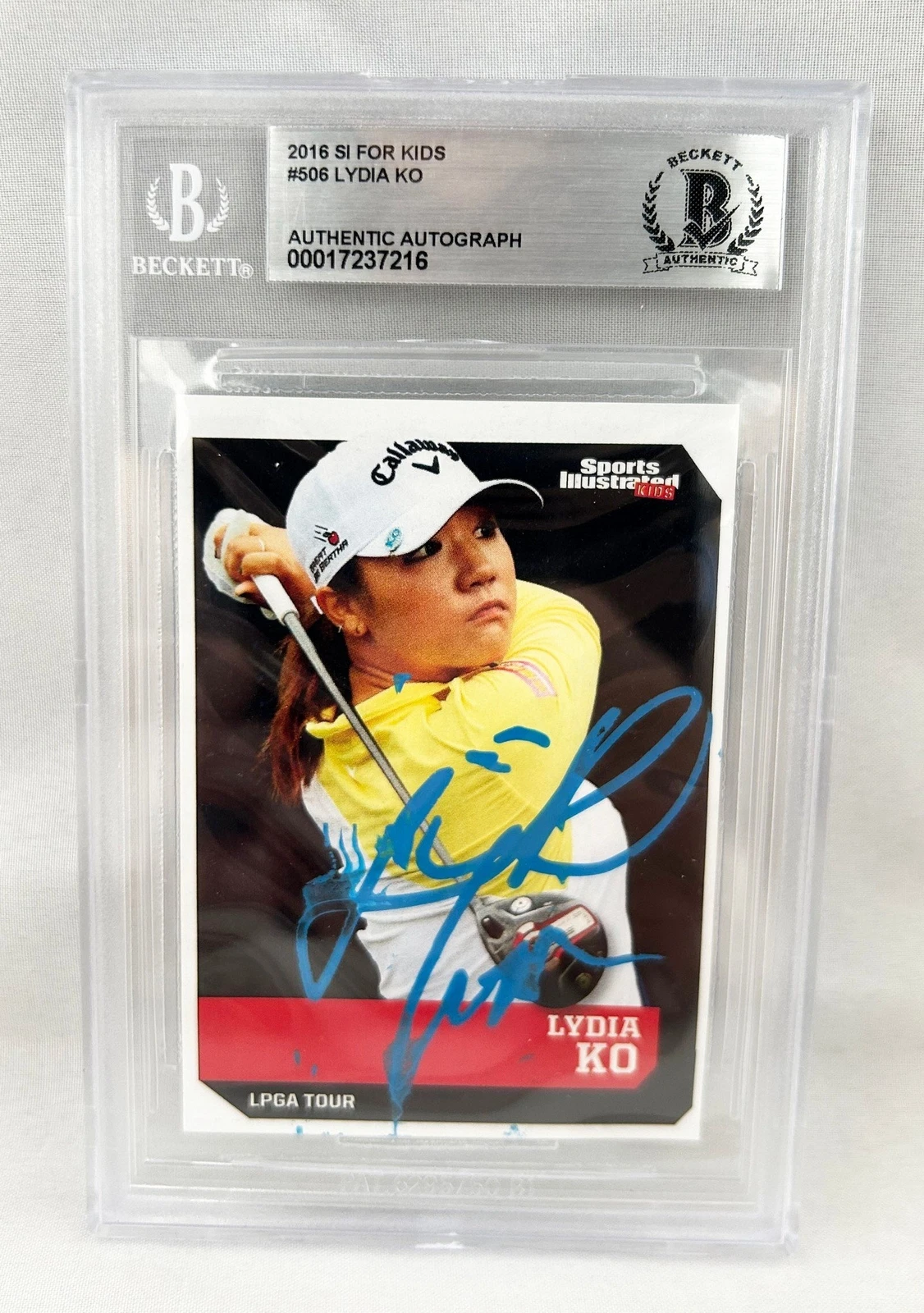 Lydia Ko Signed Rookie Card 2016 SI For Kids #506 Beckett BAS COA
