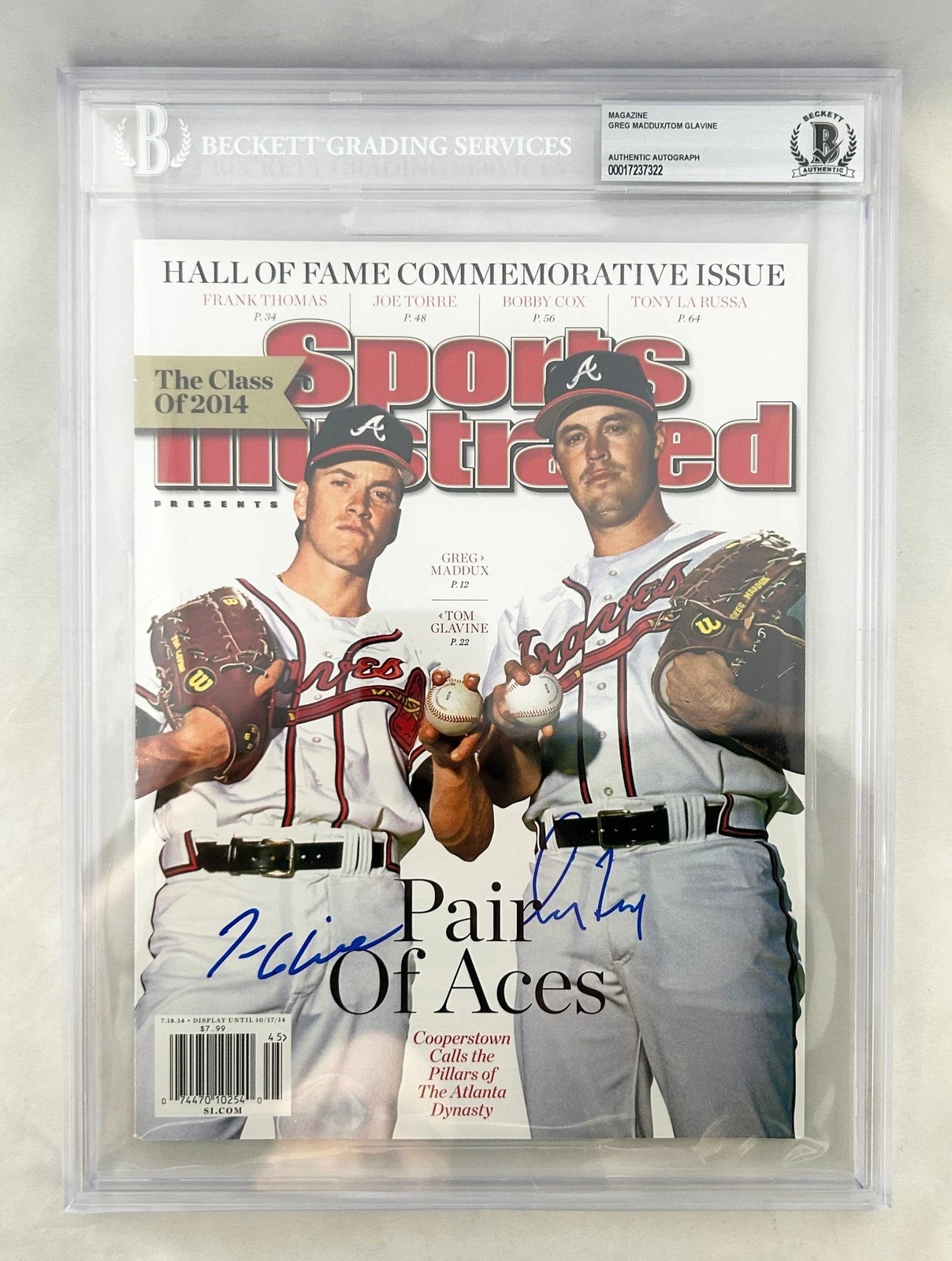 Greg Maddux and Tom Glavine Signed Magazine Sports Illustrated SI Atlanta Bra...