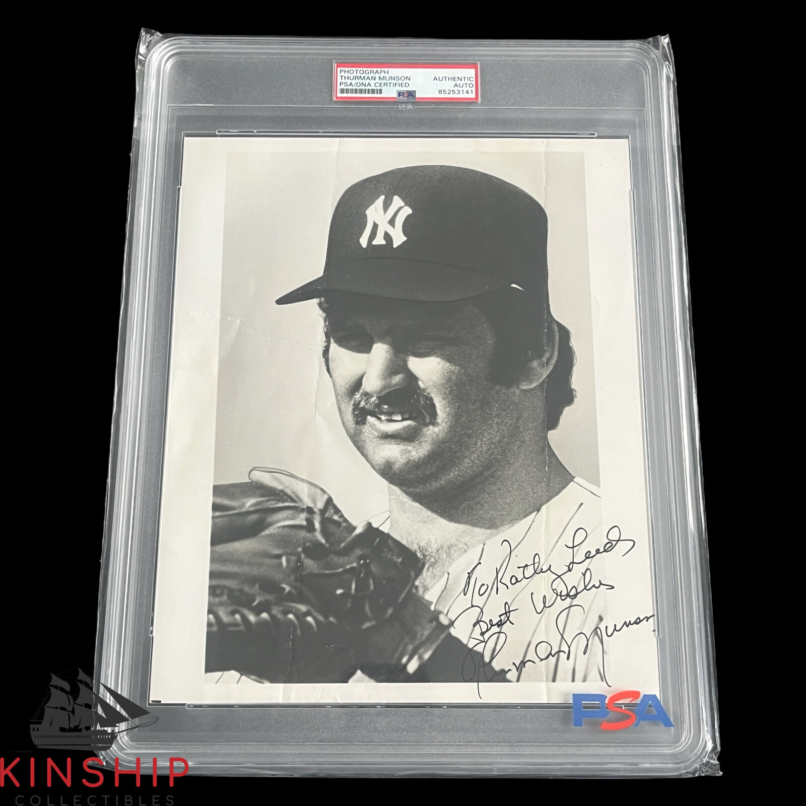 Thurman Munson signed 8x10 Photo PSA DNA Slab JSA Auto 9 Yankees HOF Auto C3544