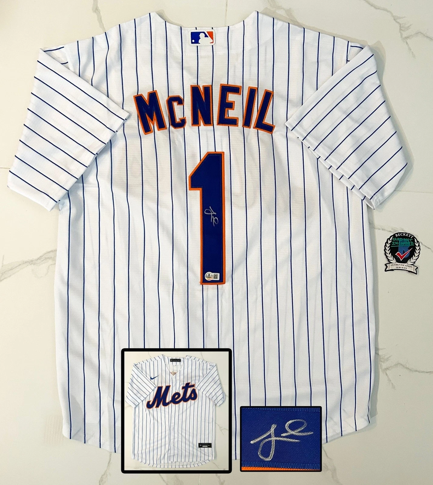 Jeff McNeil Signed Jersey New York Mets Beckett BAS COA
