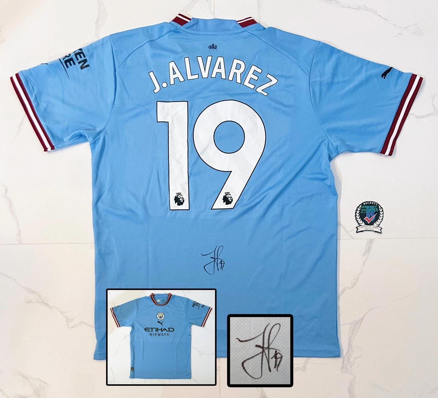 Julian Alvarez Signed Jersey FC Manchester City Beckett BAS COA