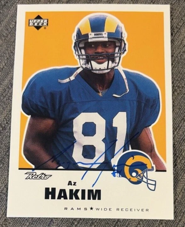 Az Hakim signed autographed St.Louis Rams 1999 Upper Deck Retro Card #129
