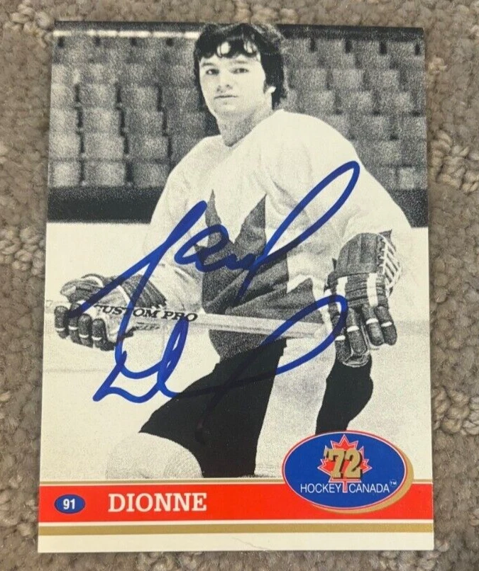 MARCEL DIONNE 1991-92 FUTURE TRENDS HOCKEY CANADA '72 SIGNED AUTOGRAPHED CARD