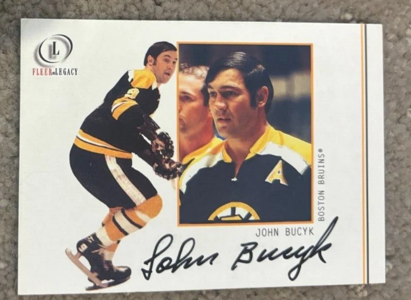 2001-02 Fleer Legacy Johnny Bucyk Boston Bruins #22 signed autographed card