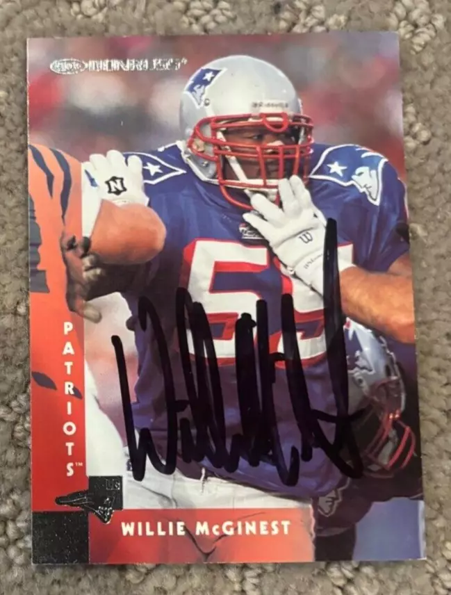 1997 Donruss Football Card #89 Willie McGinest signed autographed card Patriots